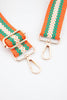 Contrasting Chevron Stripes Bag Strap in Orange & Green - Hauslife