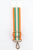 Contrasting Chevron Stripes Bag Strap in Orange & Green - Hauslife