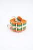 Contrasting Chevron Stripes Bag Strap in Orange & Green - Hauslife