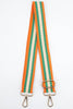 Contrasting Chevron Stripes Bag Strap in Orange & Green - Hauslife