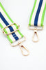 Contrasting Colourblock Striped Bag Strap in Blue & Lime - Hauslife