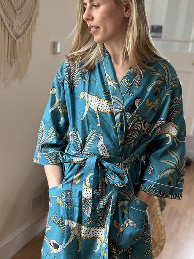 Cotton Kimono - Teal Jungle - Hauslife