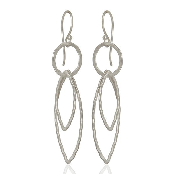 Hammered Silver Drop Earrings - Hauslife