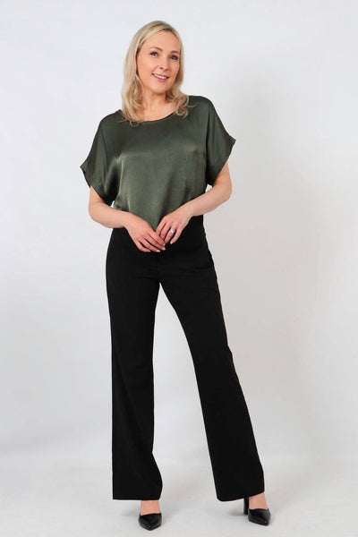 Khaki Silk Textured Top - Hauslife