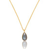 Labradorite Bezel Set Drop Pendant With Gold Chain Necklace - Hauslife