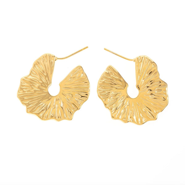 Leaf Demi Hoop Earrings - Hauslife