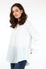 Long Frill Sleeve Grandad Collar Shirt in White - Hauslife