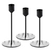 Matt Black Candle Holders - 3pk - Hauslife