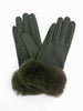 Maya Faux Fur Cuff Gloves - Khaki, PU - Hauslife