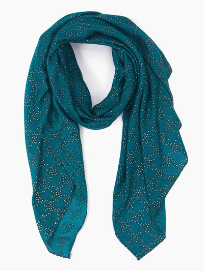 Melody Lightweight Scarf - Blue, Houndstooth Foil - Hauslife