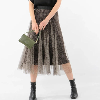 Natural Leopard Tulle Skirt with Waistband - Hauslife