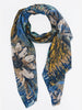 Niomi Lightweight Scarf - Blue, Painted Floral - Hauslife