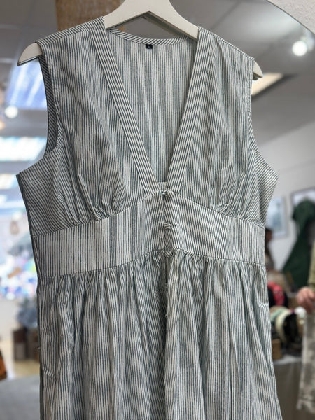 Pinstripe Vest Dress - Hauslife