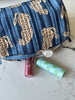 Quilted Cotton Washbag - Blue Cheetah - Hauslife