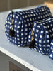 Quilted Cotton Washbag - Blue Gingham - Hauslife