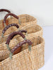 Reed Basket with Leather, Set of 3 - Hauslife