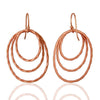 Rose Gold Hammered Triple Hoop Earrings - Hauslife