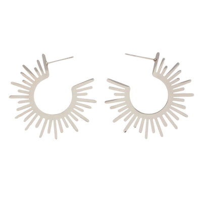 Sunburst Demi Hoop Earrings - Hauslife