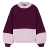 Taz Recycled Cotton Mix Two Tone Jumper - Burgundy - Hauslife