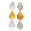 Triple Silver & Gold Leaf Earrings - Hauslife