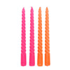 Twisted Candles (Pack of 4) - Bright Pink And Orange - Hauslife