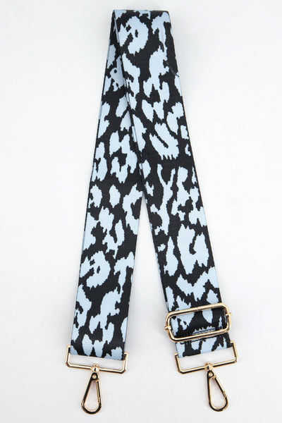 Two Tone Animal Print Bag Strap in Blue - Hauslife