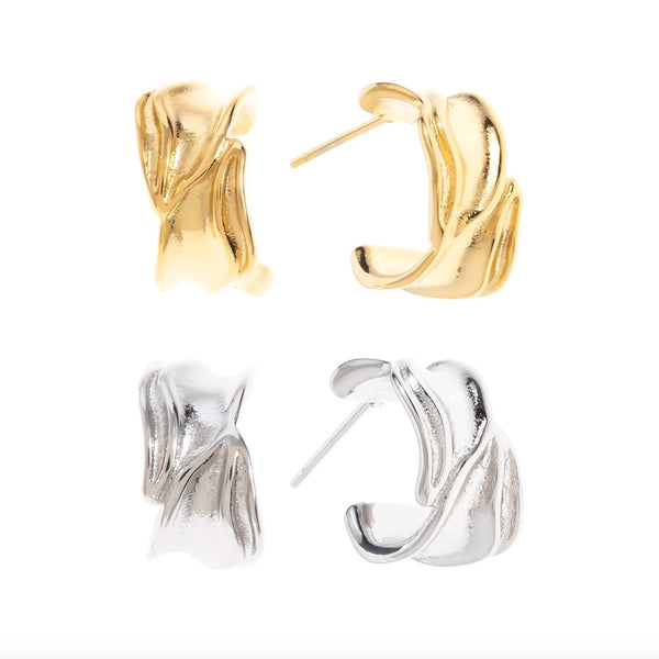 Wavy Demi Hoop Earrings - Hauslife