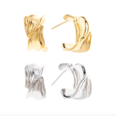 Wavy Demi Hoop Earrings - Hauslife