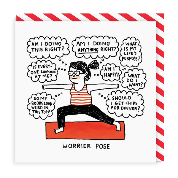 Worrier Pose Square Greeting Card - Hauslife