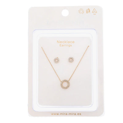 Zirconia Earring & Necklace Set - Hauslife